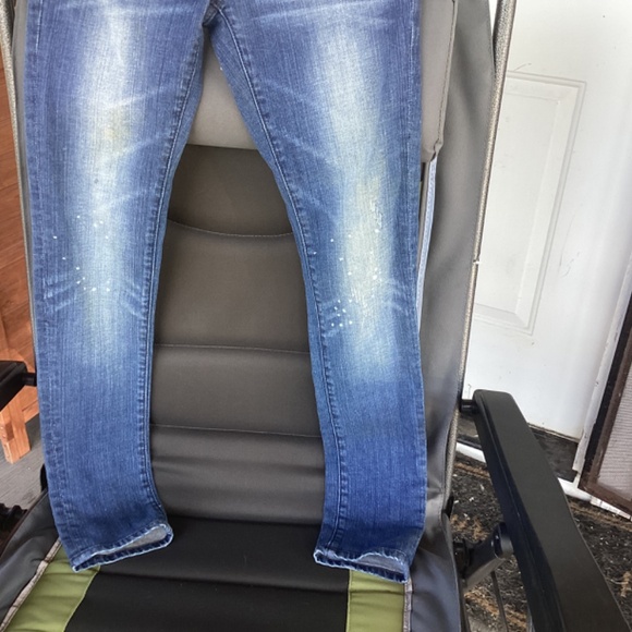 Bebe Embellished/Stressed Blue Jeans - Picture 2 of 8